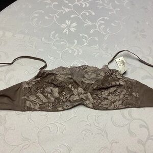 Elegant Lace Women's Intimate Bra in Brown
